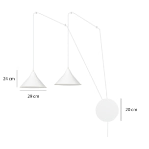 Lampada a parete ABRAMO in acciaio verniciato bianco