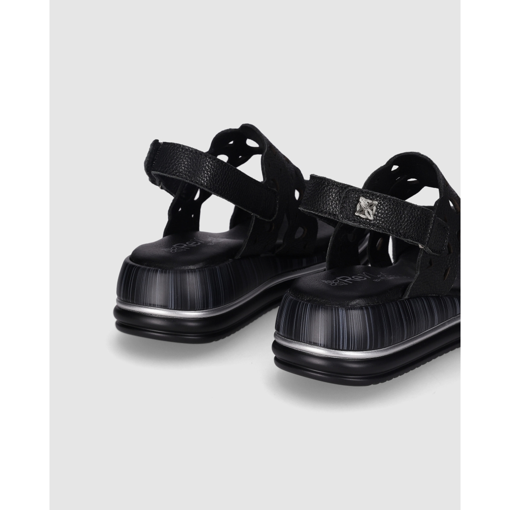 Sandalias de Piel - Negro - Tacón: 3 cm