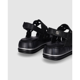 Sandalias de Piel - Negro - Tacón: 3 cm