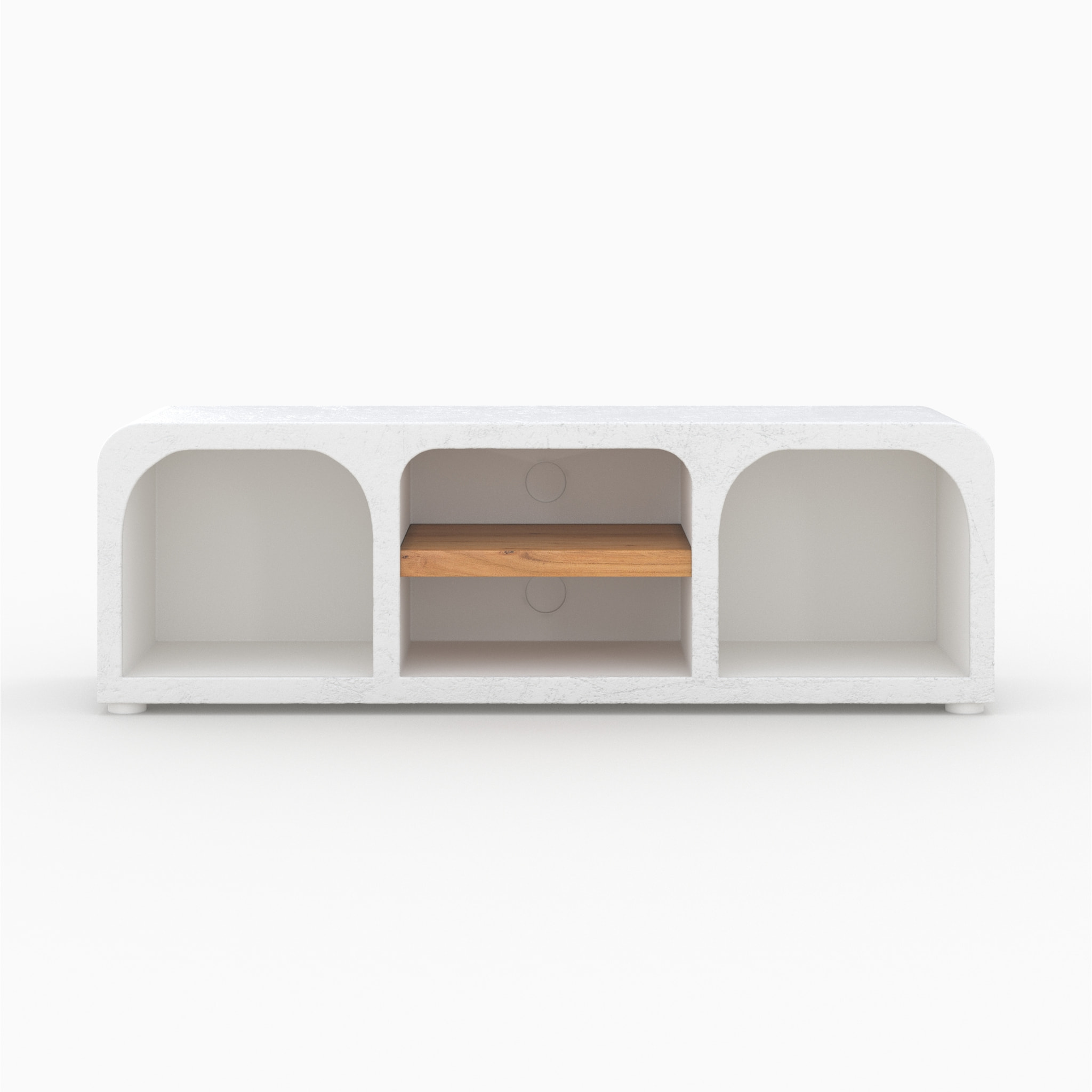 Meuble TV en béton blanc cassé 140 cm - Fira