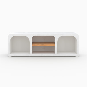 Meuble TV en béton blanc cassé 140 cm - Fira