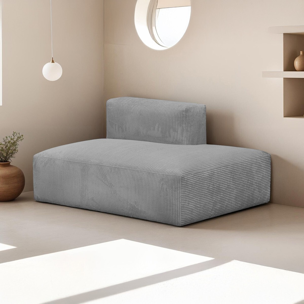 Module d'angle ouvert à droite 2 places en velours côtelé - MODULO