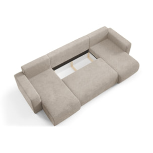 GLORIA - Canapé panoramique 6 places en tissu beige