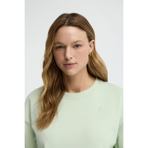 Felpa turchese pastello regular fit con ricamo Rigby Go