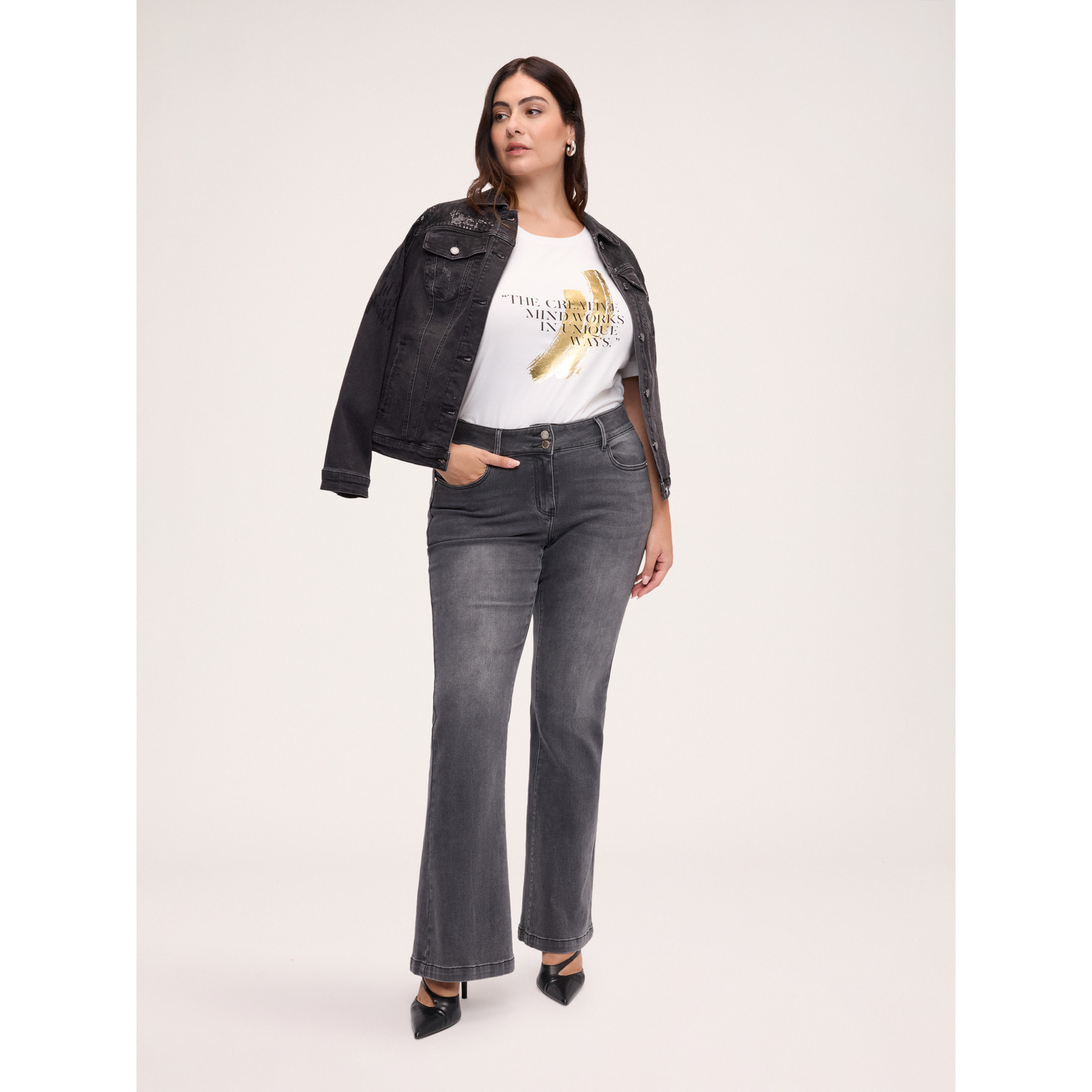 Fiorella Rubino - T-shirt in cotone con scritta e stampa - Bianco
