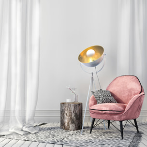 Lampadaire Cinema Blanc Interieur Or Jaune