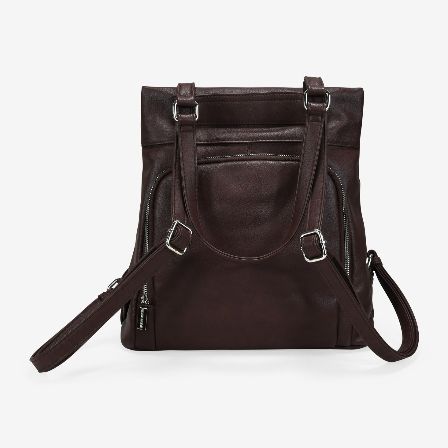 Mochila antirrobo marrón con cremallera