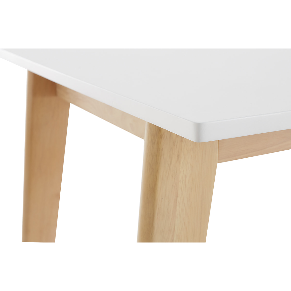 Table extensible rallonges intégrées rectangulaire blanche et bois clair L160-205 cm SWAD