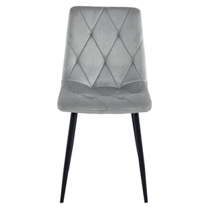 Sedia Libra in Velluto Grigio Argento con Gambe Nere