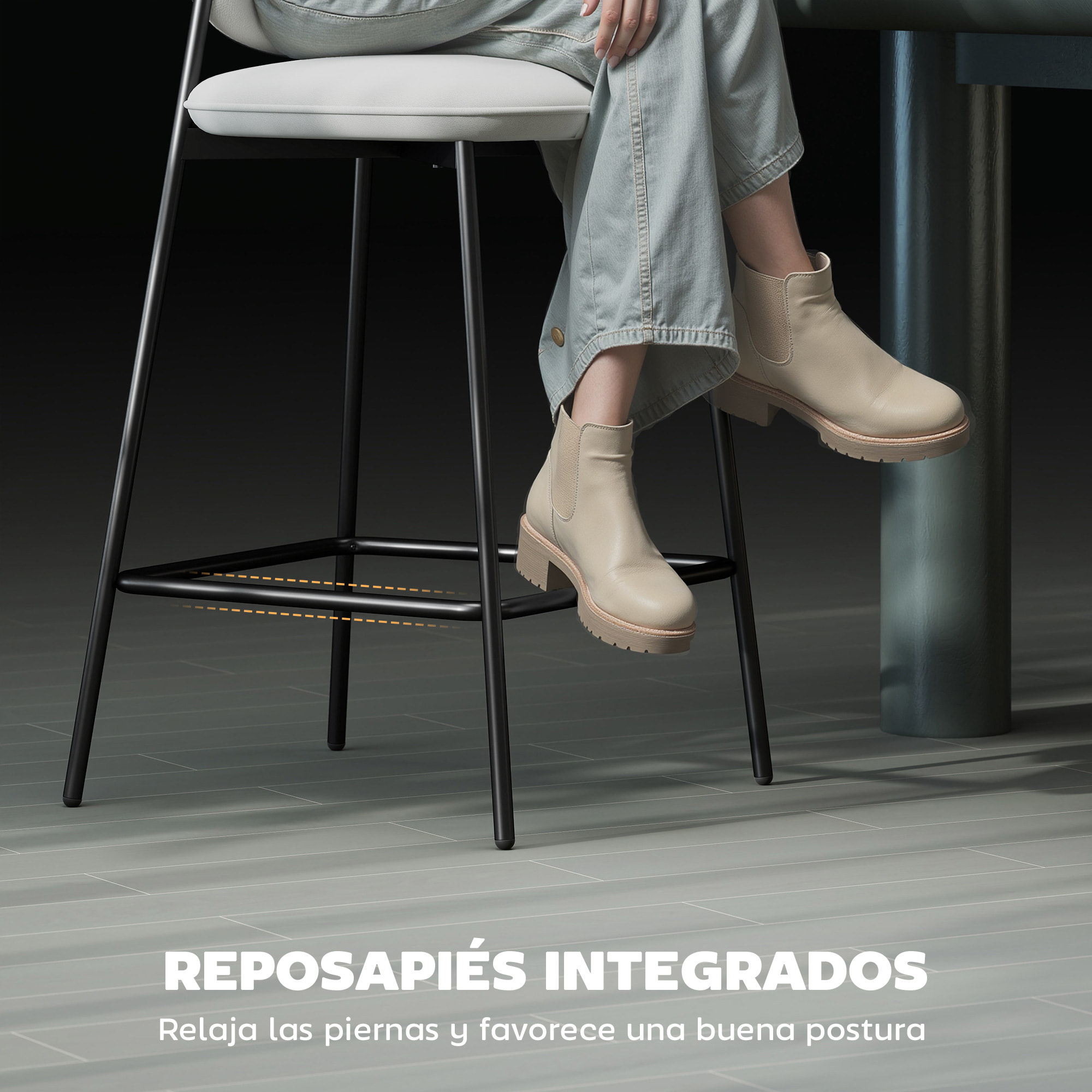 Juego de 2 Taburetes de Bar Taburetes Altos de Cocina con Respaldo y Reposapiés Tapizado en Terciopelo Marco de Acero Taburetes Altos Modernos para Comedor Mostrador Gris Claro