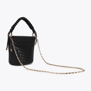 Borsa a tracolla intrecciata effetto pelle