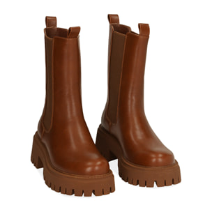 Chelsea boots cognac, tacco 5,5 cm