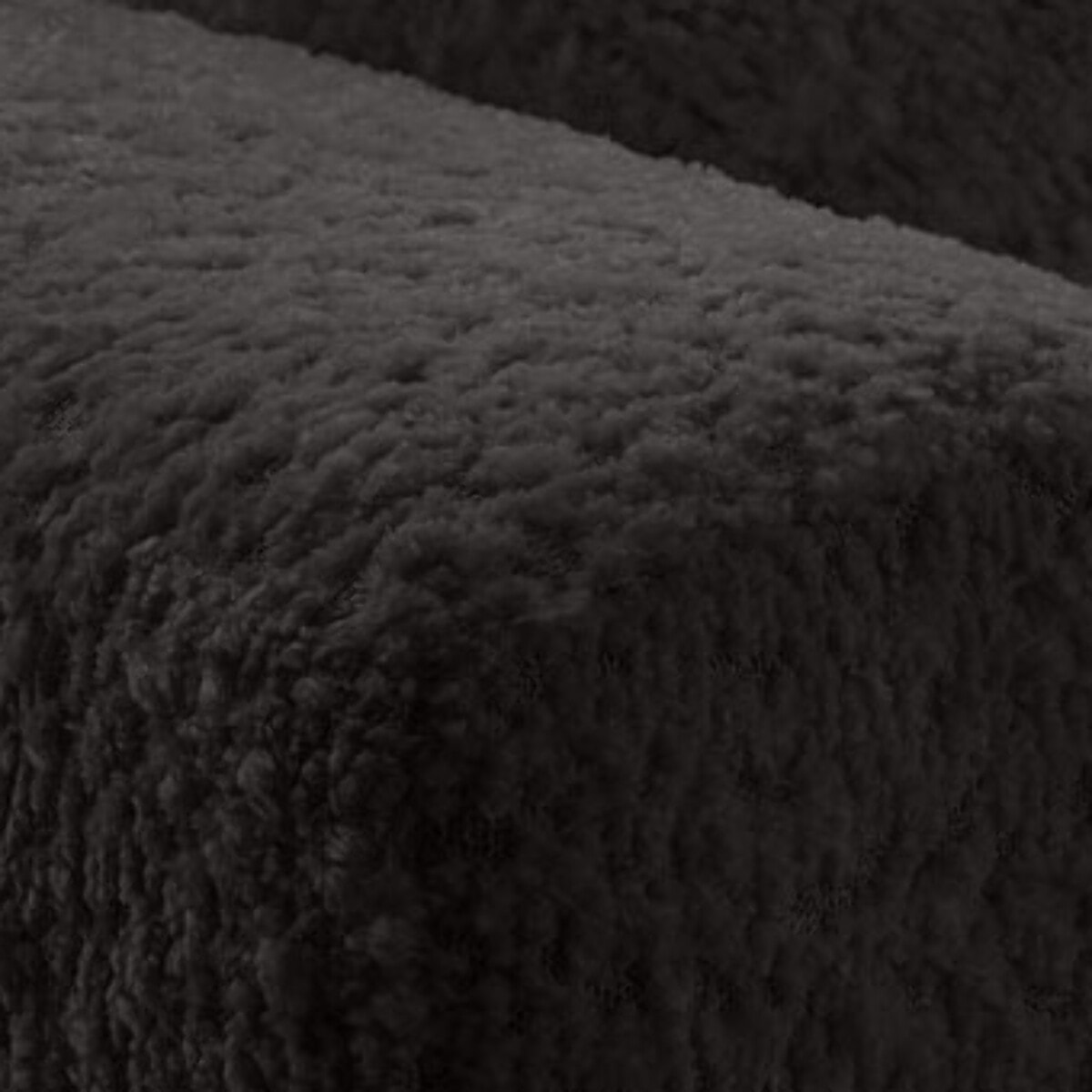 Candela - canapé d'angle droit 4 places - convertible avec coffre - en tissu bouclette - Noir