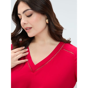Fiorella Rubino - Blusa in viscosa con nodo al fondo - Fucsia