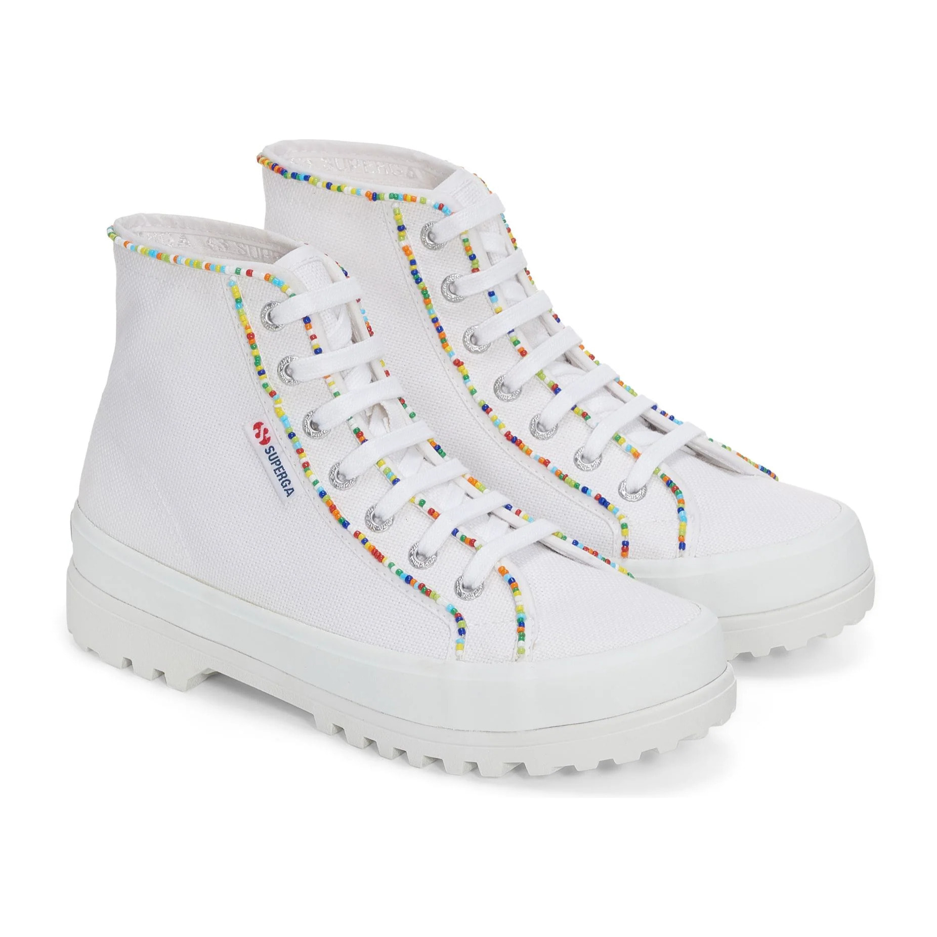 Stivaletti Superga Donna Bianco 2341 ALPINA MULTICOLOR BEADS