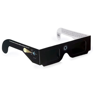 Pack de 10 gafas especialmente diseñadas para la observación de eclipses solares. Homologadas ISO 12312-2:2015. Diseño eclipse.