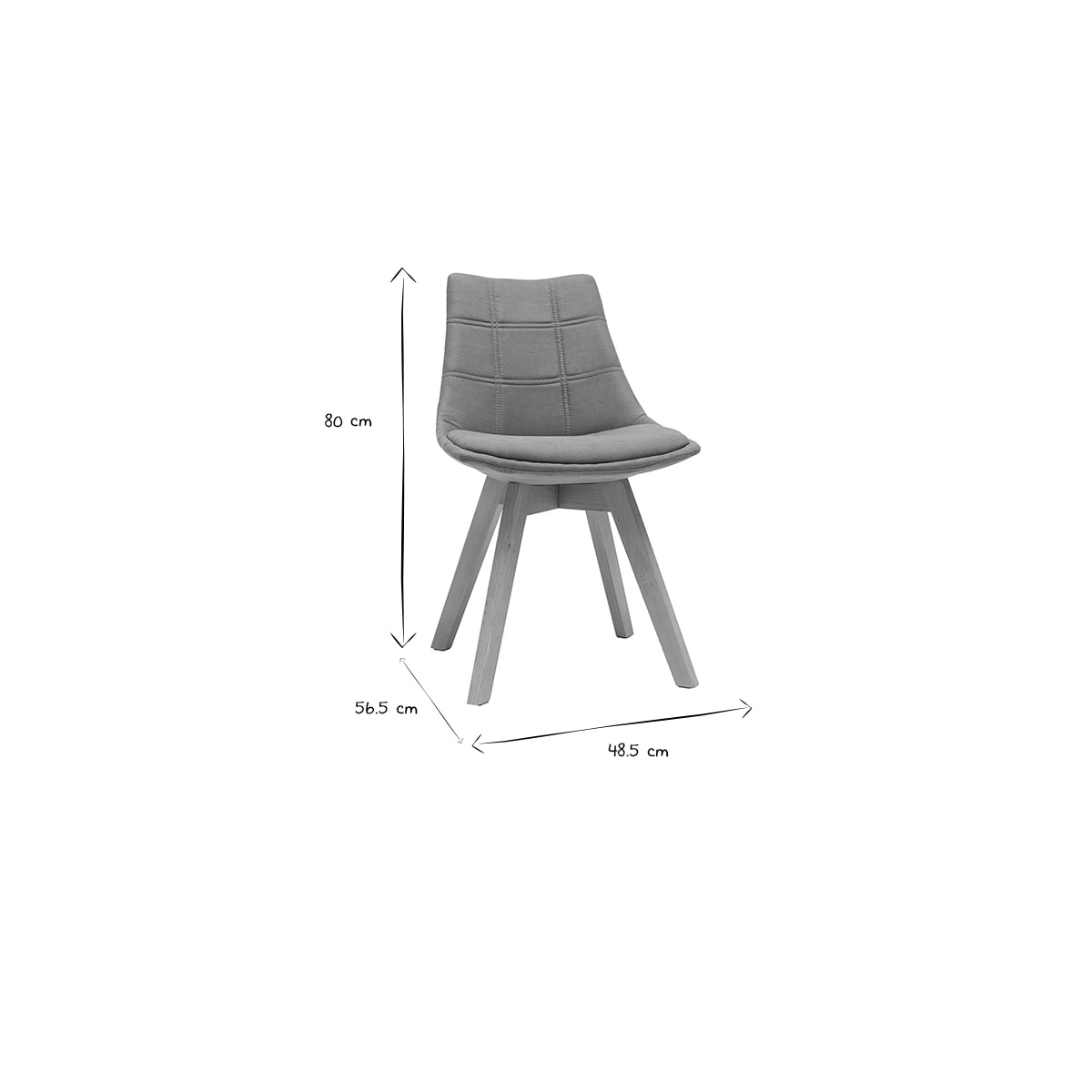 Chaises scandinaves en tissu gris et bois clair (lot de 2) MATILDE