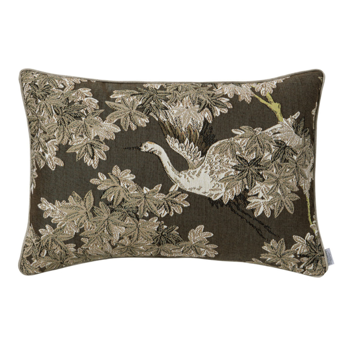 Housse de coussin imprimée en coton, BEL OISEAU, Epeautre
