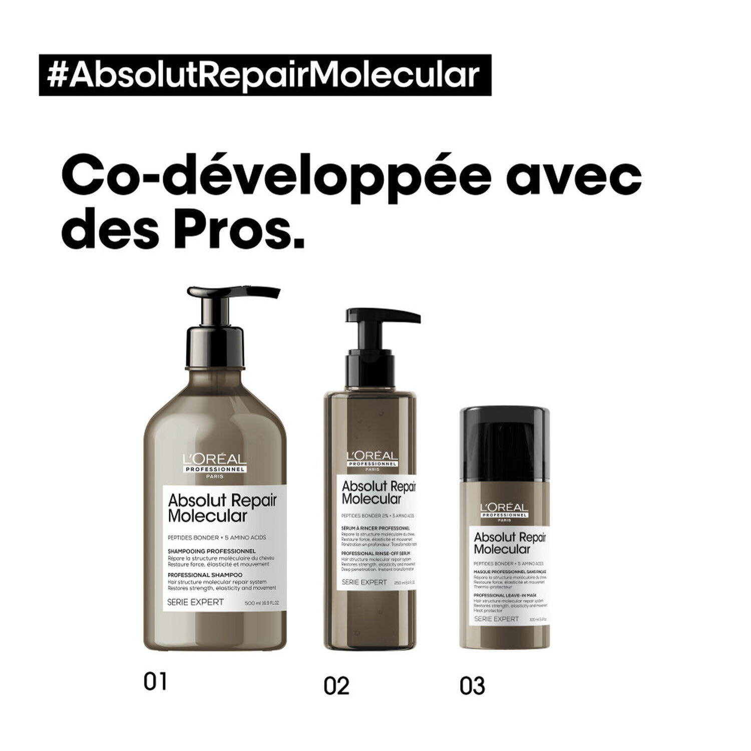 Série Expert Absolut Repair Molecular - Shampoing réparateur pour tous types de cheveux abîmés