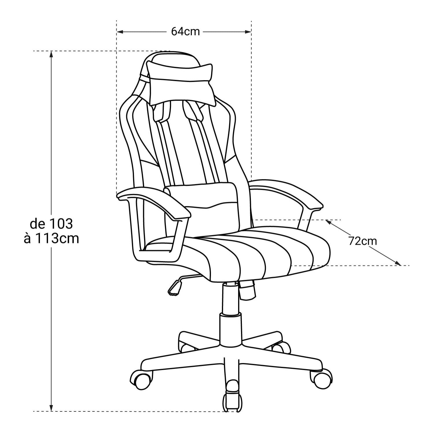 Fauteuil de bureau gamer noir et rouge CRASH