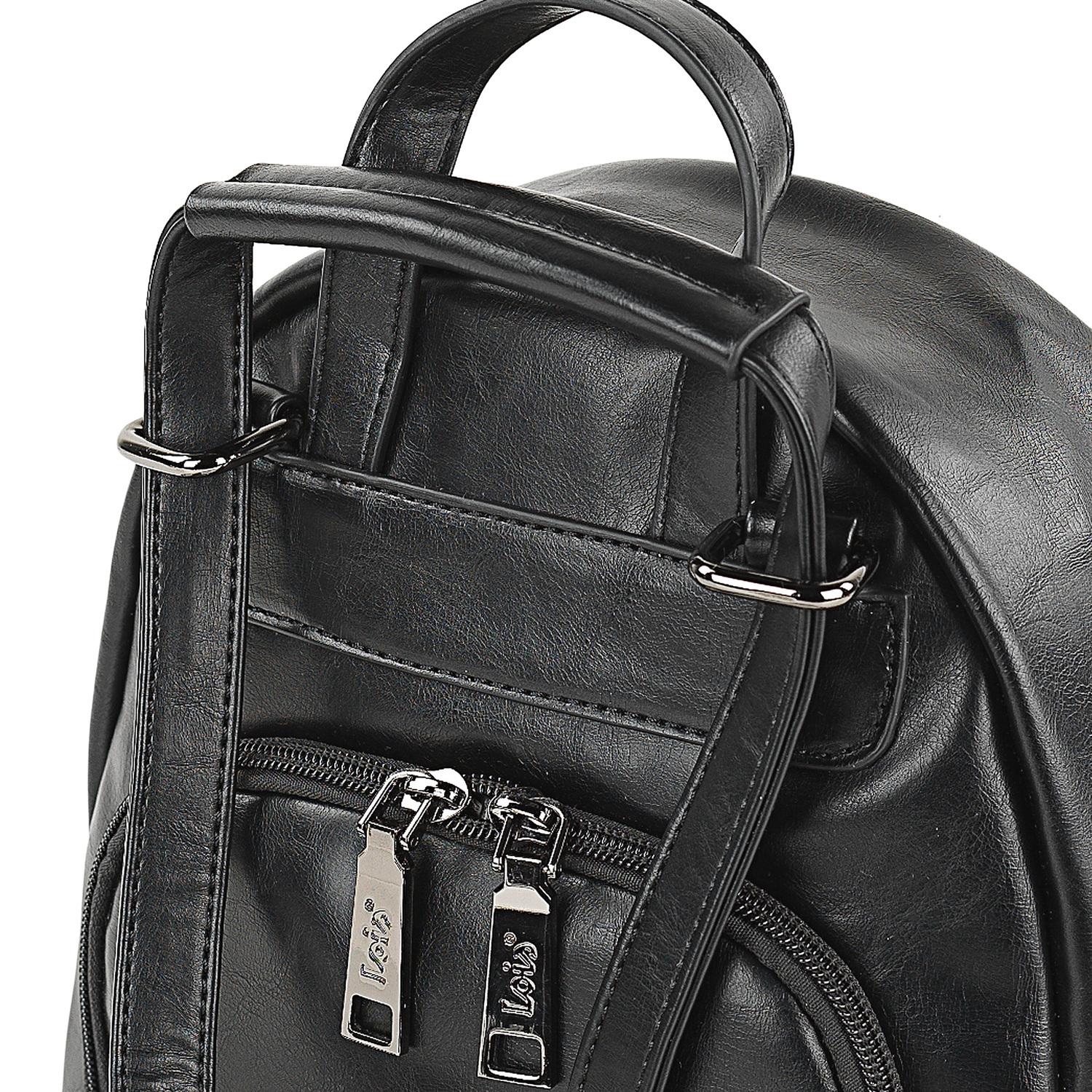 Bolso Mochila Mujer Lois Crossover Negro