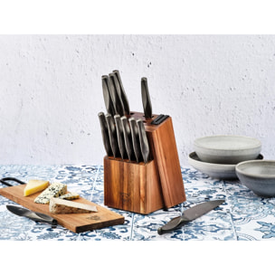 Bloc couteaux de cuisine et couteaux à steak LARUS LOVIISA - 14 pièces