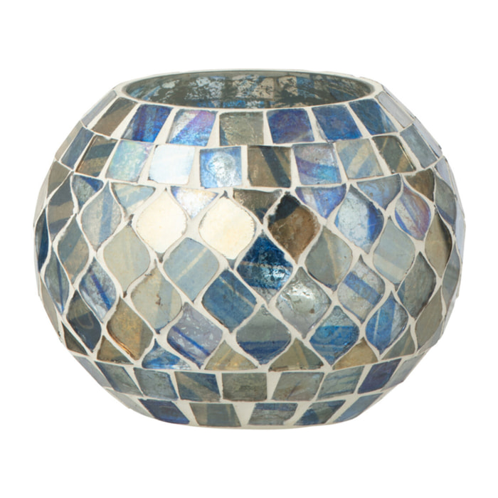 J-Line photophore Mosaïque - verre - gris bleu