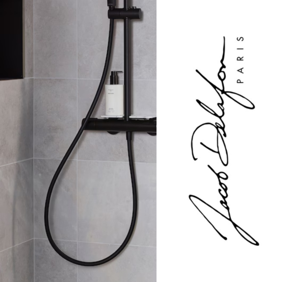 Flexible de douche lisse anti-torsion 1600 Noir