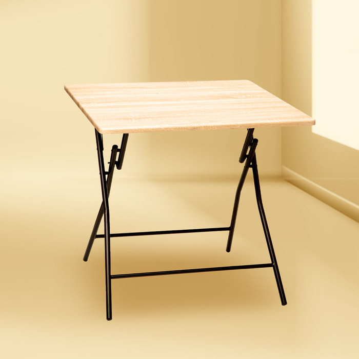 Table pliante 4 places effet bois
