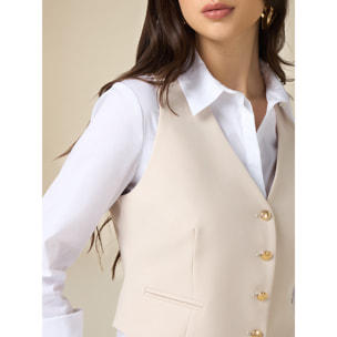 Oltre - Gilet in tessuto tecnico - Beige