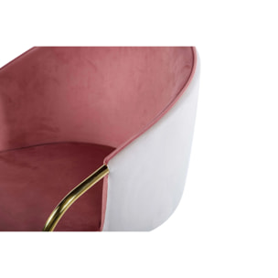 Silla Giratoria Velvet Beige-rosa 55x58x77 Cm