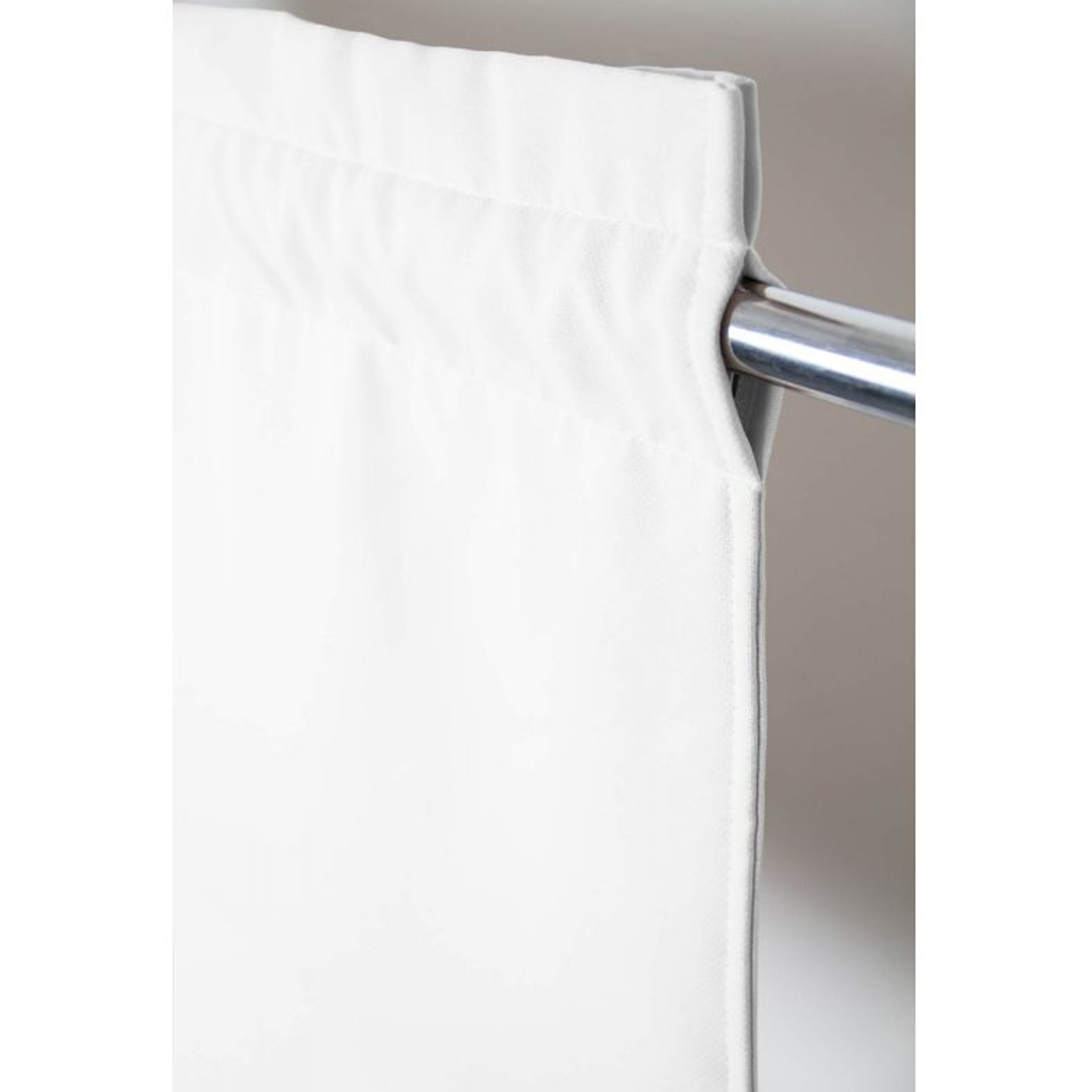 Rideau Séparateur de Pièce à galon et ourlet - Blanc