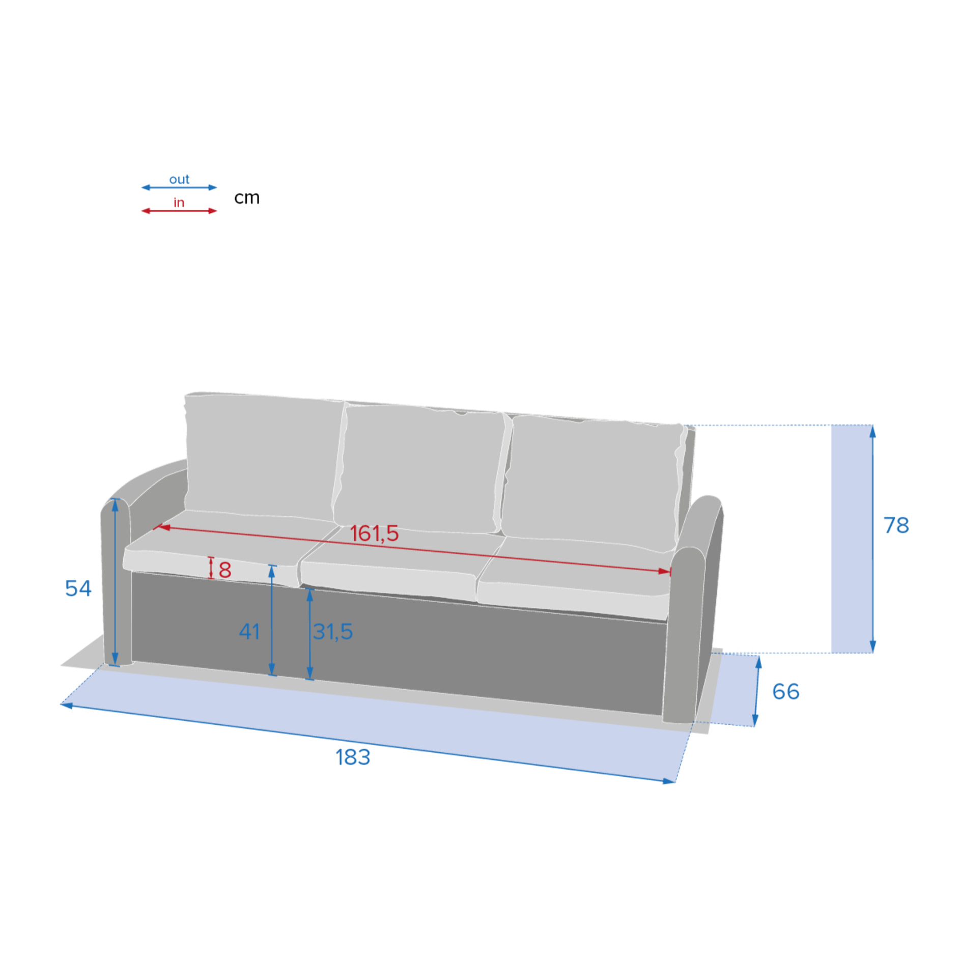 Canapé de jardin Polynésia Havane