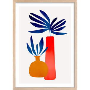 Affiche ""plante en conte de fee"" Affiche + cadre en bois - Chêne