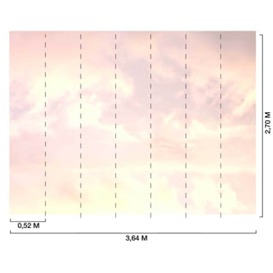 Papier peint panoramique Aube rose  Intissé