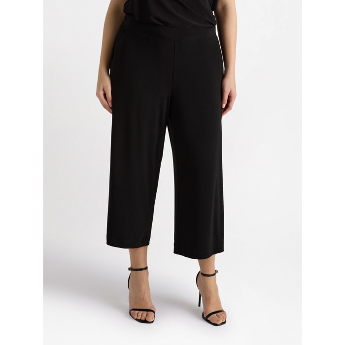 Fiorella Rubino - Pantalon large raccourci en jersey - Negro