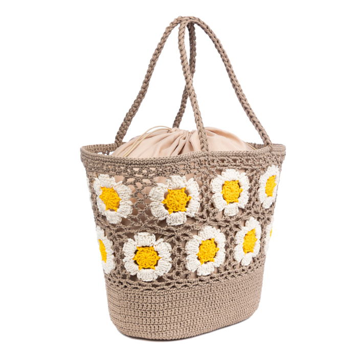 Belbo Borsa a spalla Donna. Realizzato in cotone tessuto a mano.