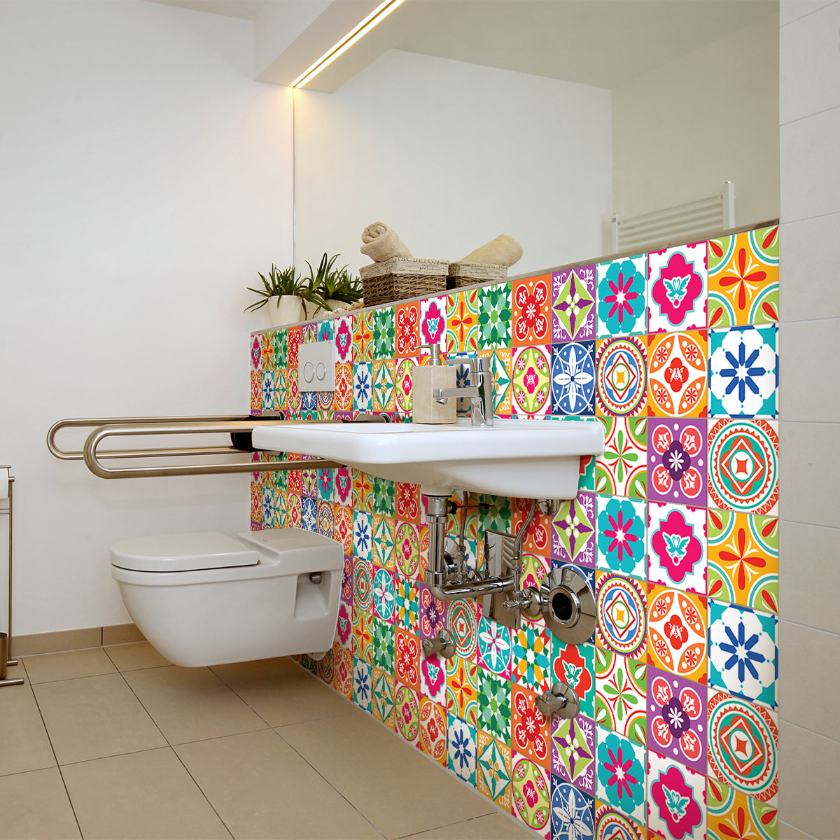 Stickers muraux - Sticker Mural Carrelage adhésif Cuisine Salle de Bain - 30 STICKERS CARRELAGES AZULEJOS ZORANA