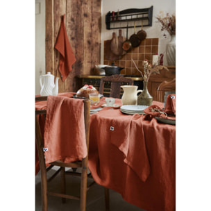 Nappe de table ''Soline'' Lin lavé - Couleur: Soline Paprika