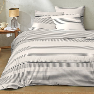Parure housse de couette 3pcs 100% 100% coton 57 fils_hugo ficelle