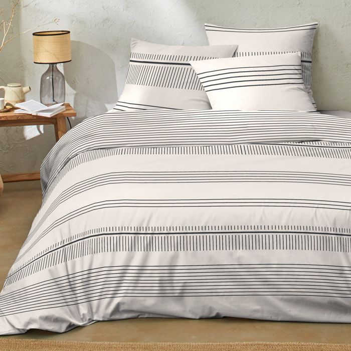 Parure housse de couette 3pcs 100% 100% coton 57 fils_hugo ficelle