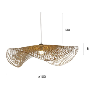 Suspension en bambou tressé 100cm CARAVELLE
