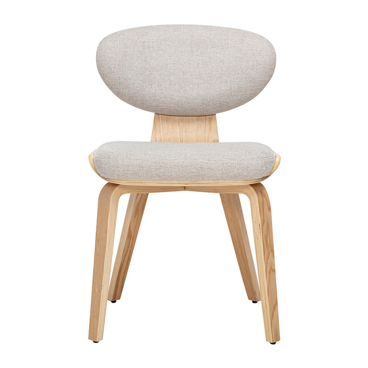 Chaises en tissu effet velours texturé beige et bois clair (lot de 2) YELLE