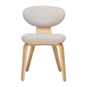 Chaises en tissu effet velours texturé beige et bois clair (lot de 2) YELLE
