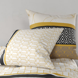 Parure housse de couette imprimé 100% coton - carioca - noir