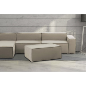 Pouf Antonella, Pouf da salotto, 100% Made in Italy, Poltroncina relax in tessuto imbottito, Cm 100x70h43, Tortora