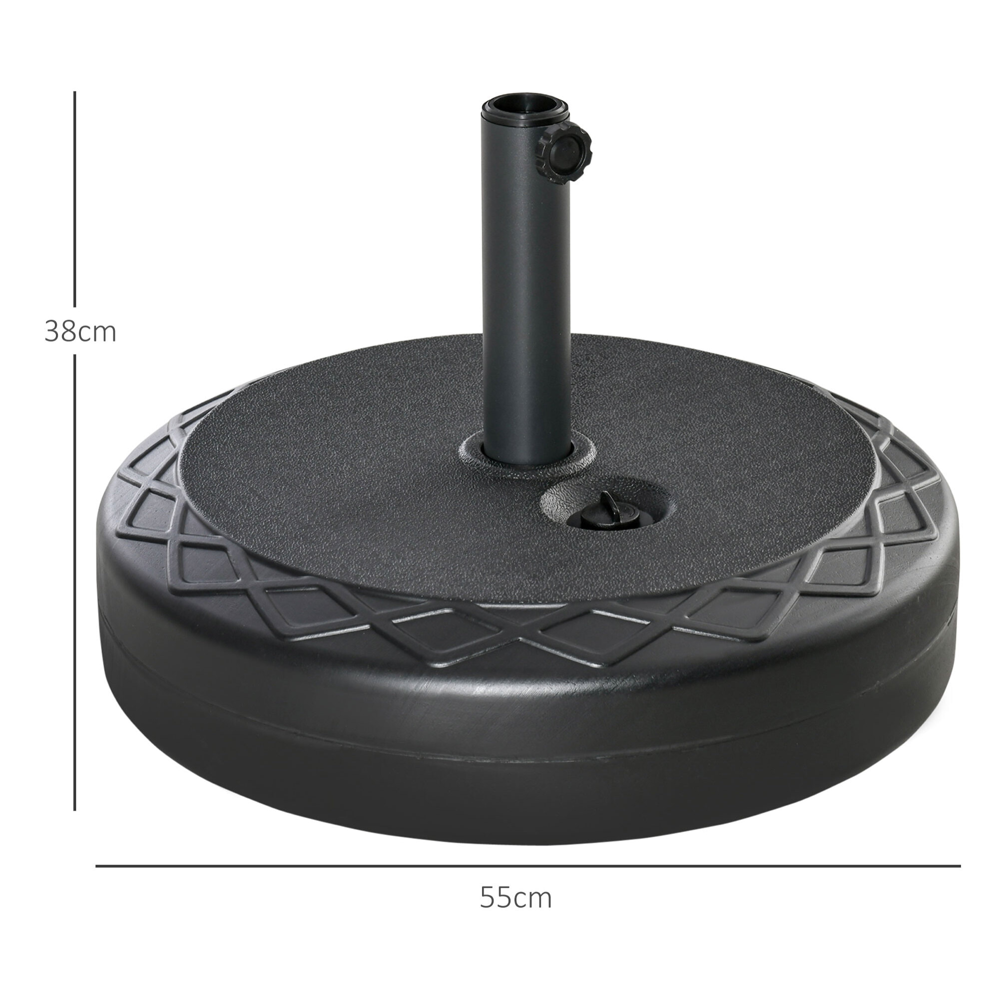 Base de Sombrilla Redondo Rellenable de Agua 30 kg para Jardín Terraza Ø55x38 cm