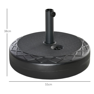 Base de Sombrilla Redondo Rellenable de Agua 30 kg para Jardín Terraza Ø55x38 cm