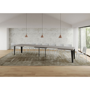 Table extensible 90x180/440 cm Flame cachemire pieds anthracite