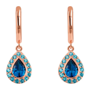 Orecchini Pendenti con Goccia in Cubic Zirconia Rosa